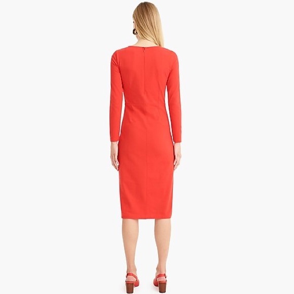 J Crew Red Knit Long-Sleeve Sheath Dress Size 2 - Picture 3 of 7
